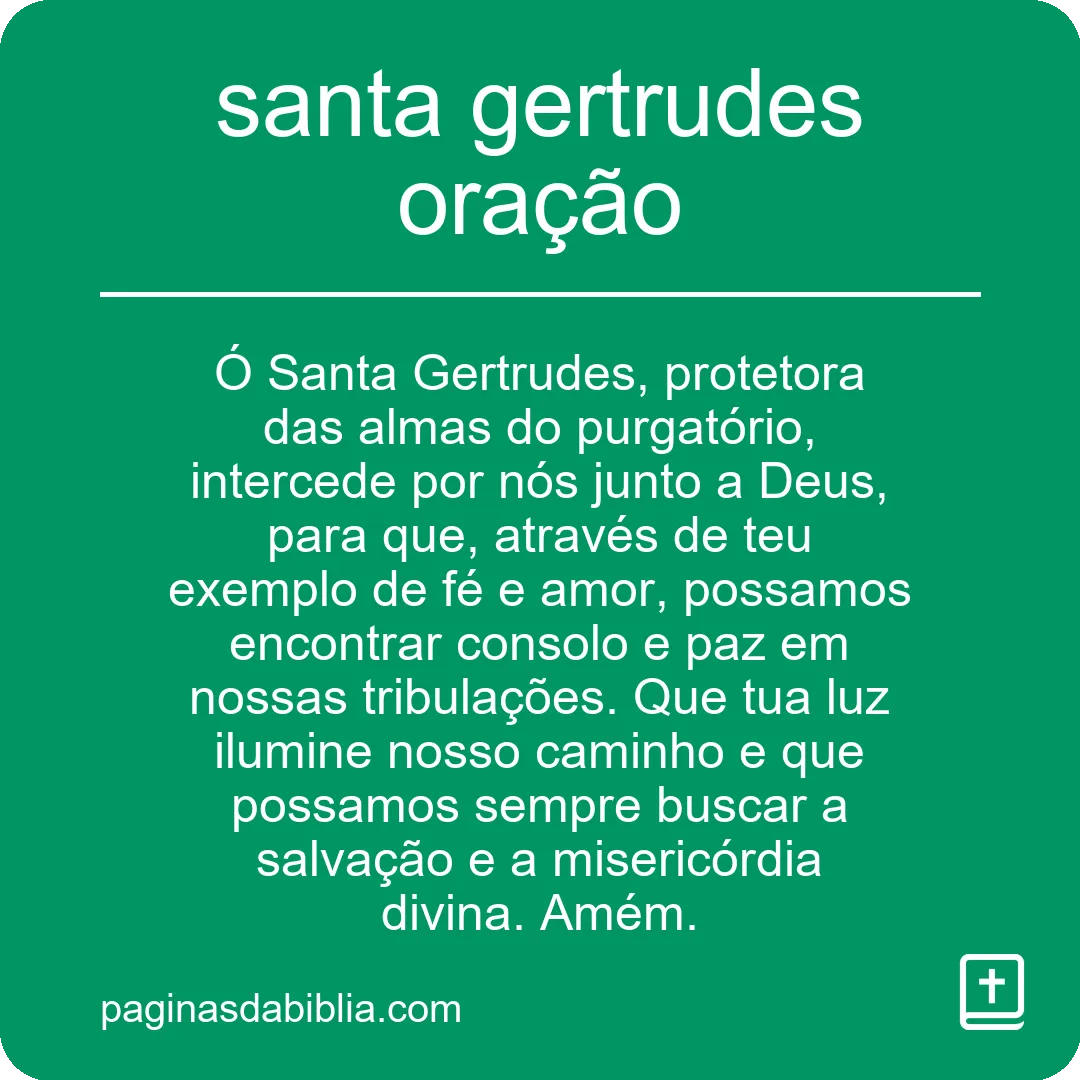 santa gertrudes oração