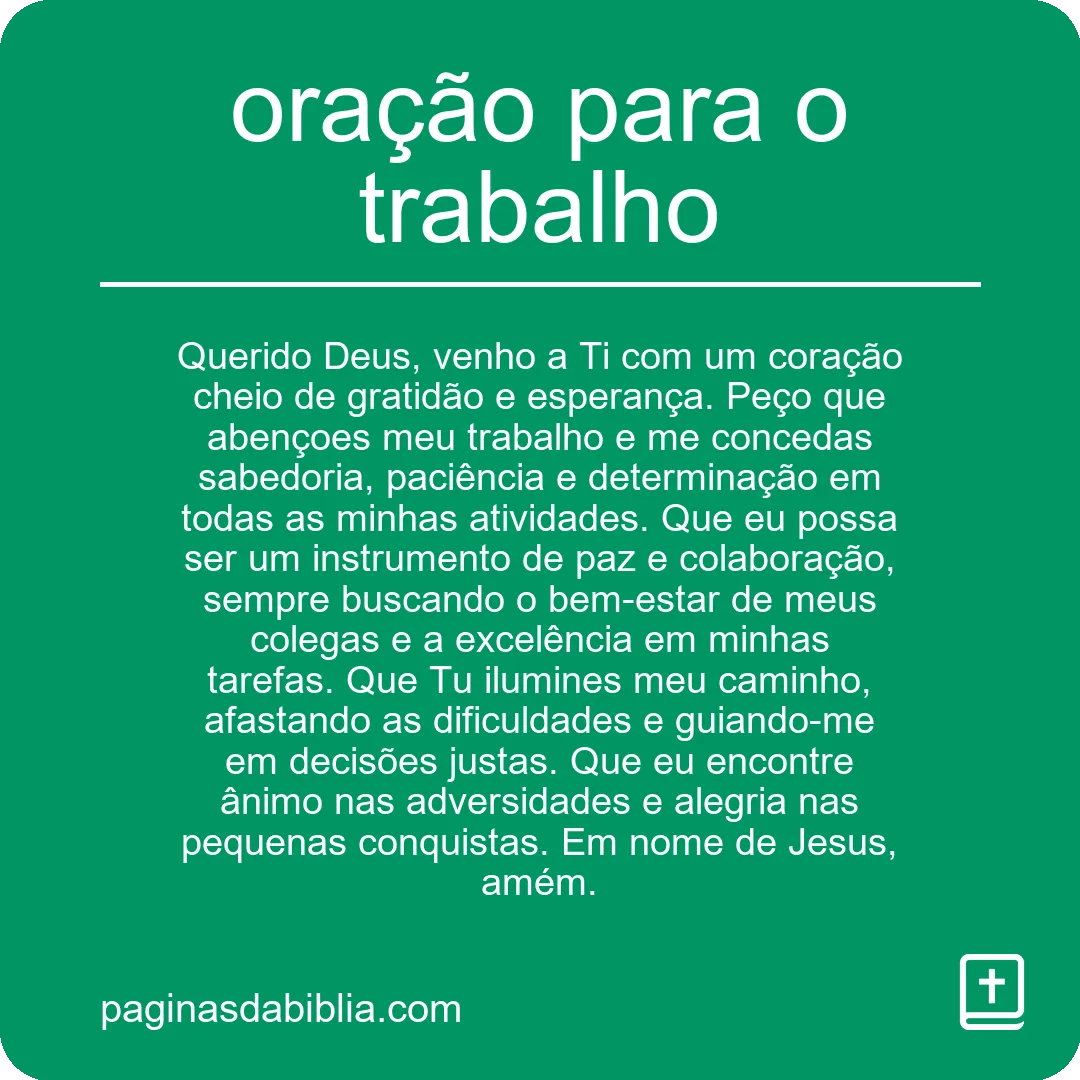 oração para o trabalho