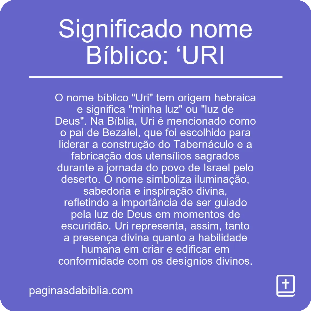 Significado nome Bíblico: ‘URI