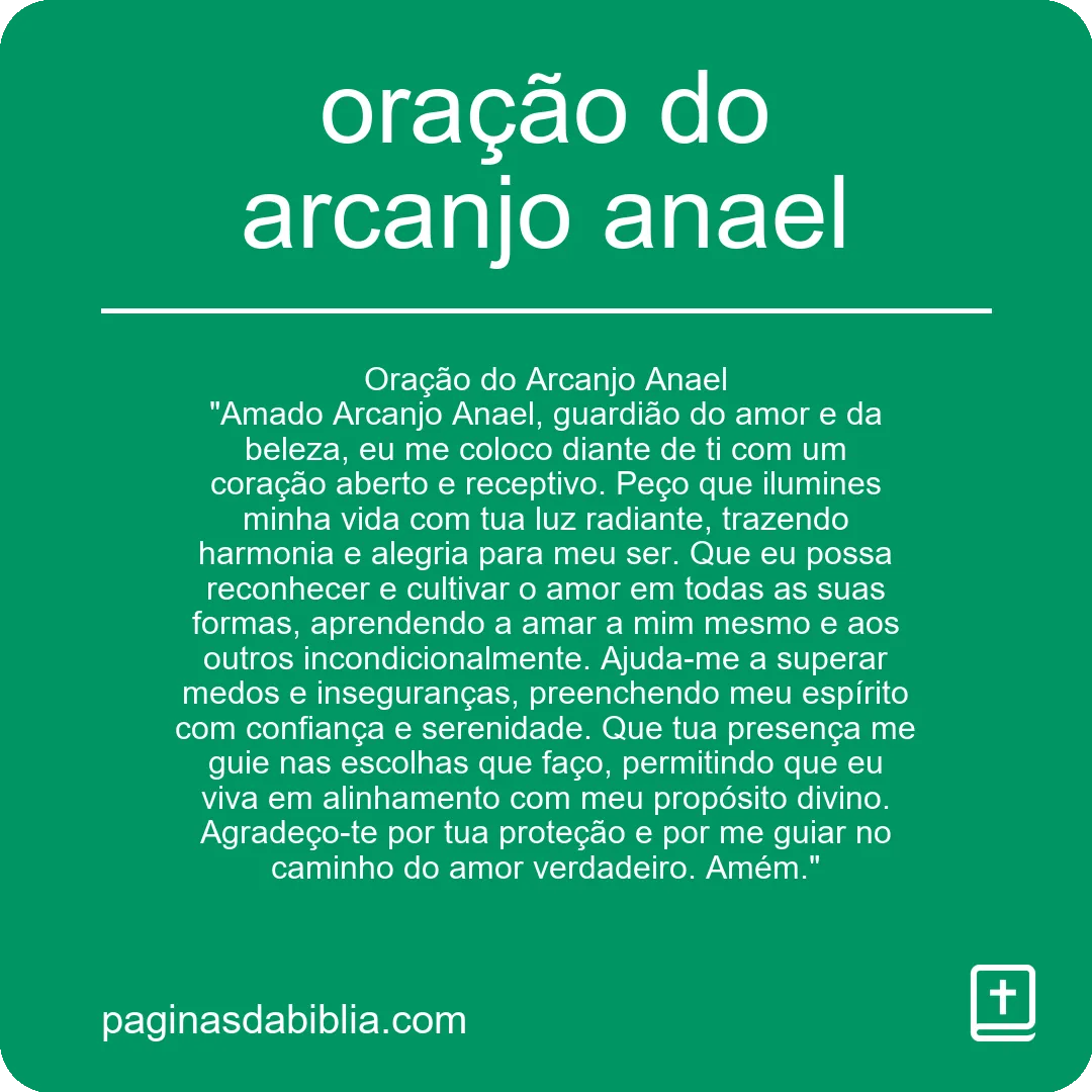 oração do arcanjo anael