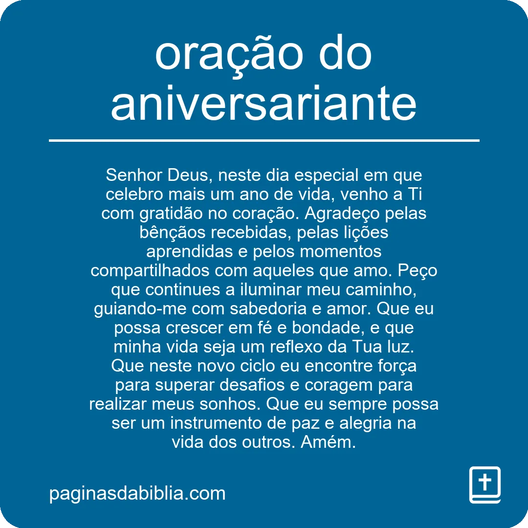 oração do aniversariante