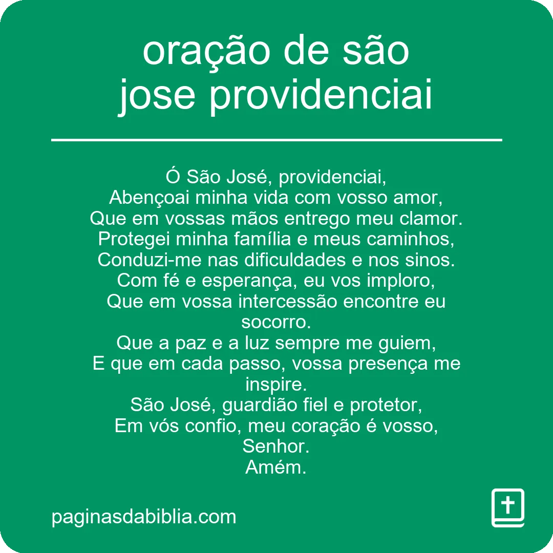 oração de são jose providenciai