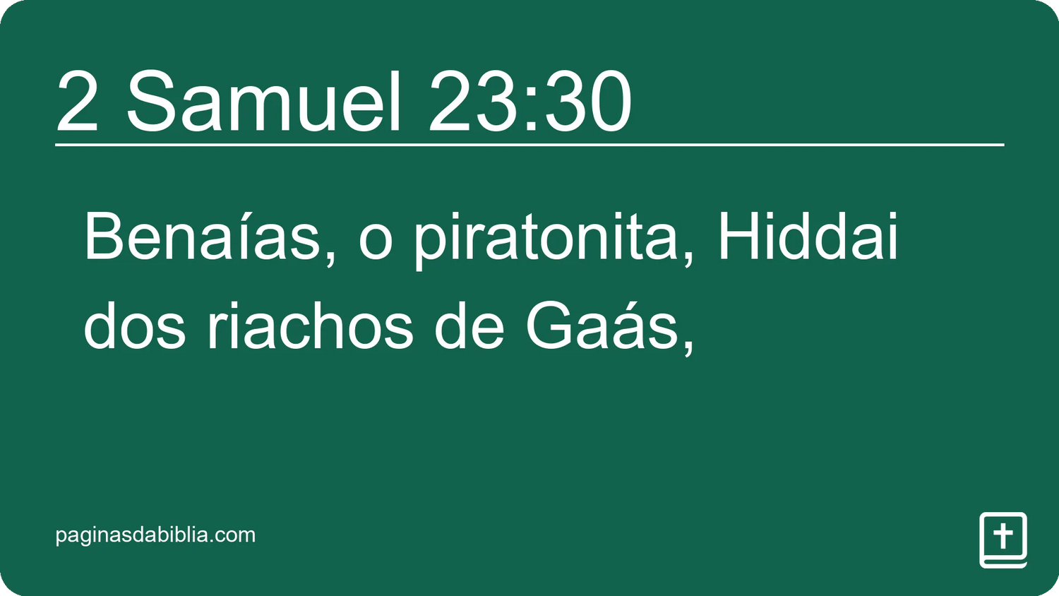 2 Samuel 23:30