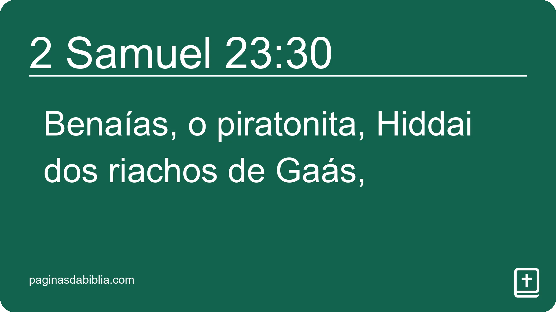 2 Samuel 23:30