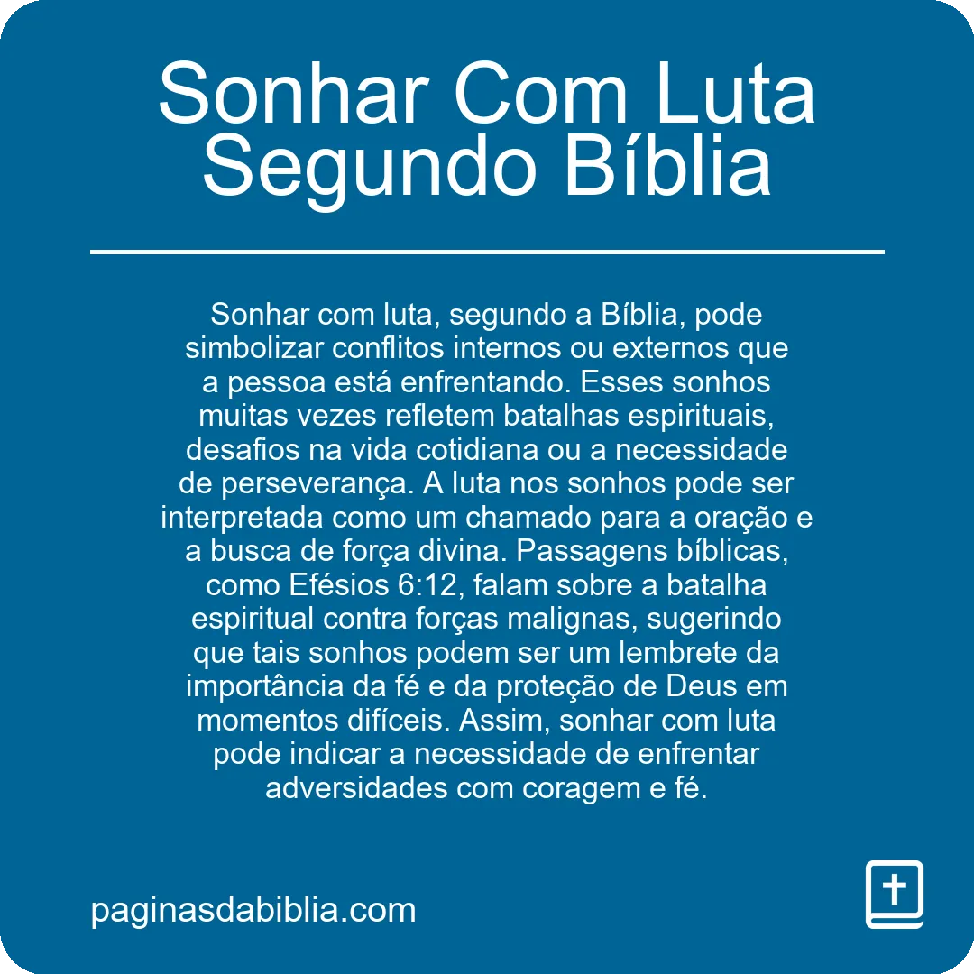 Sonhar Com Luta Segundo Bíblia