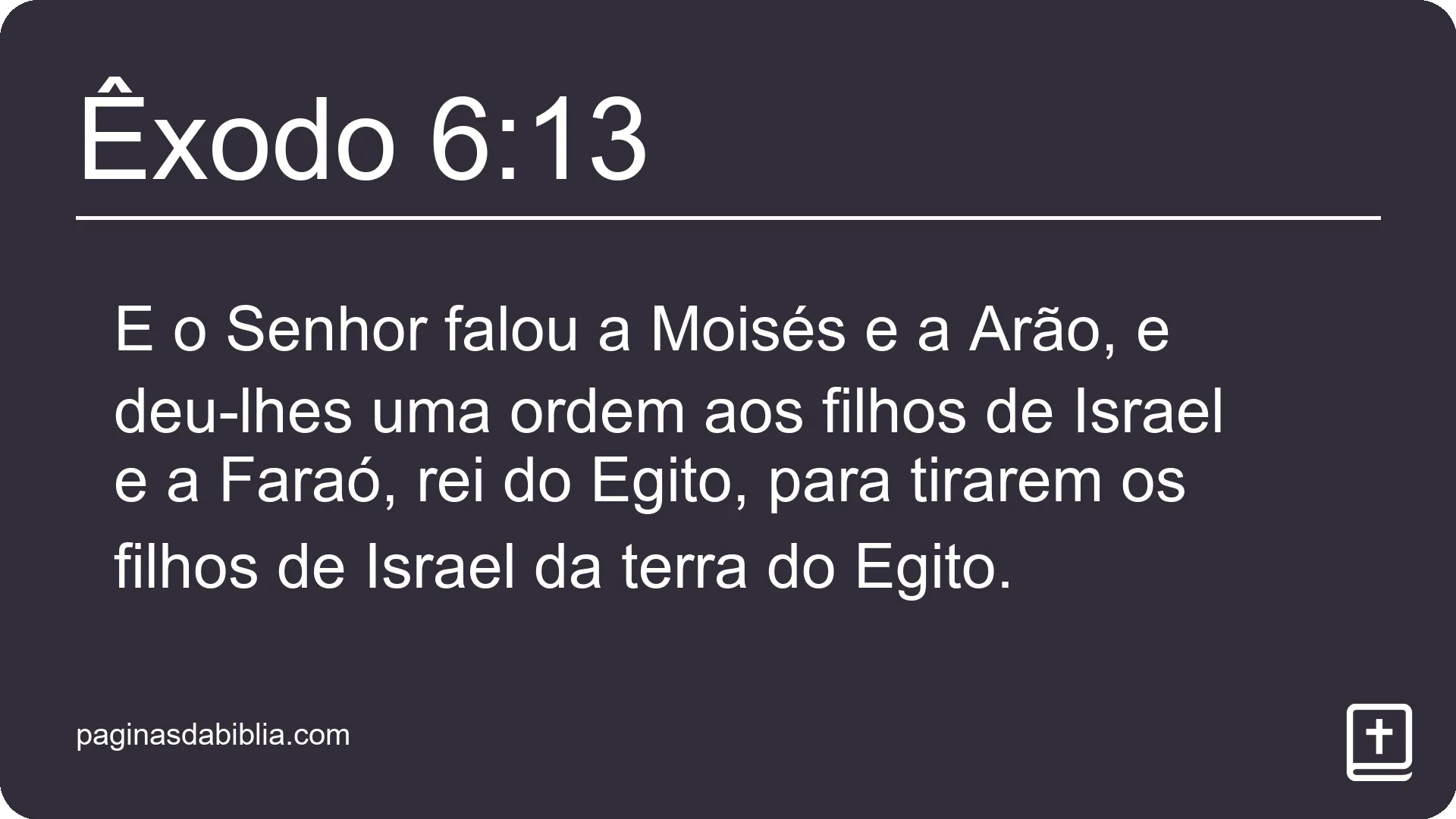 Êxodo 6:13