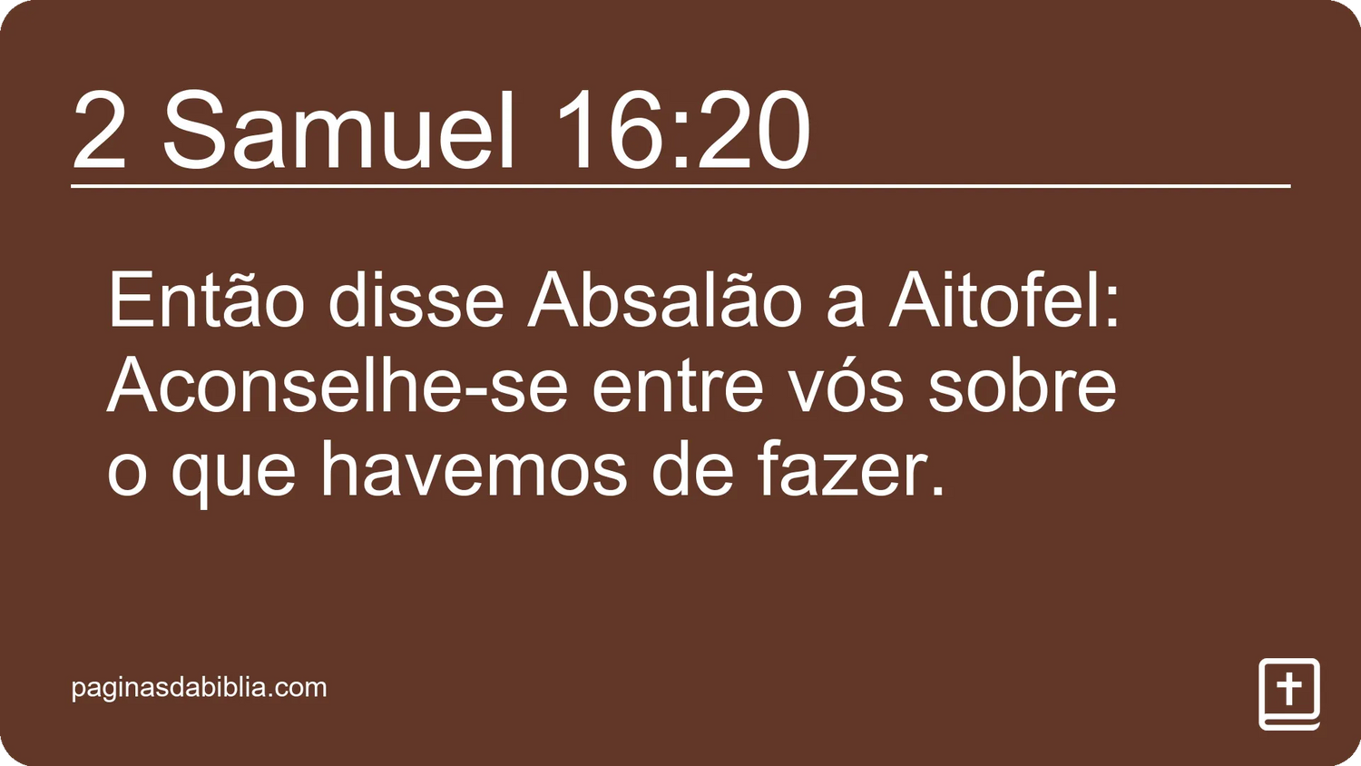 2 Samuel 16:20