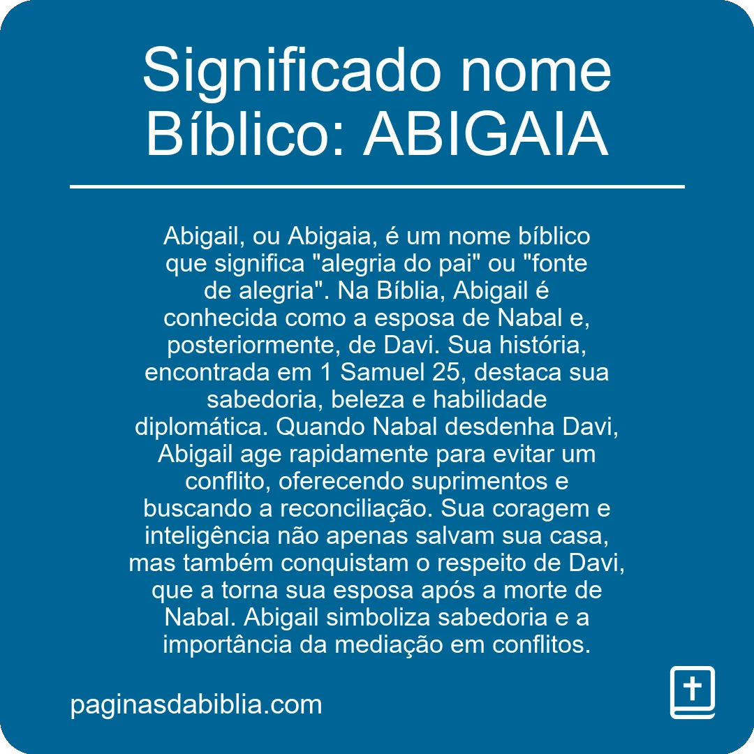 Significado nome Bíblico: ABIGAIA