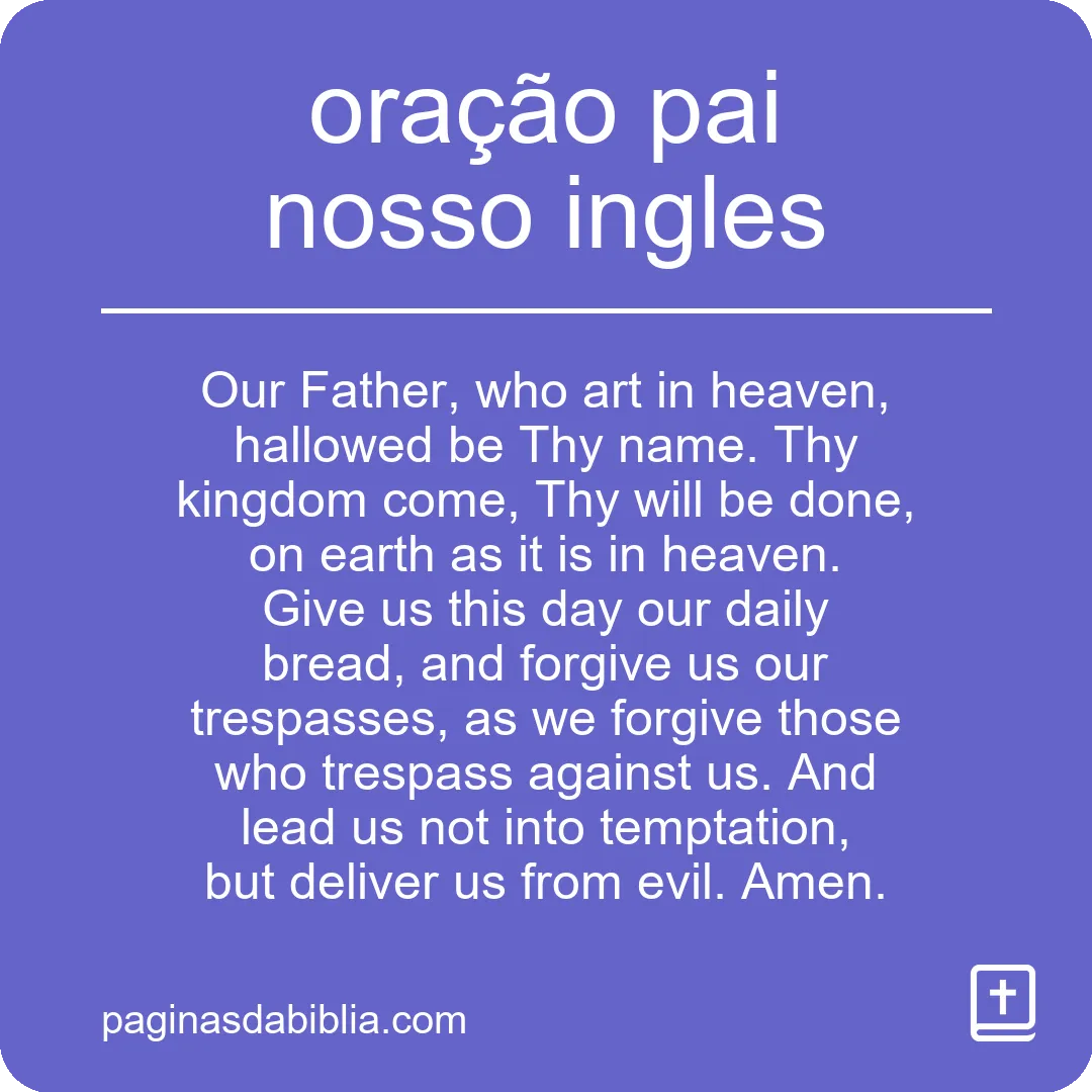 oração pai nosso ingles