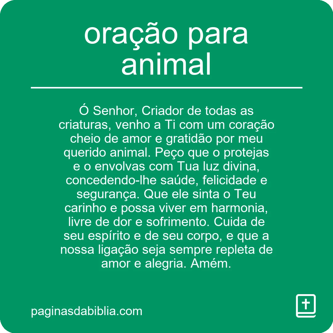 oração para animal