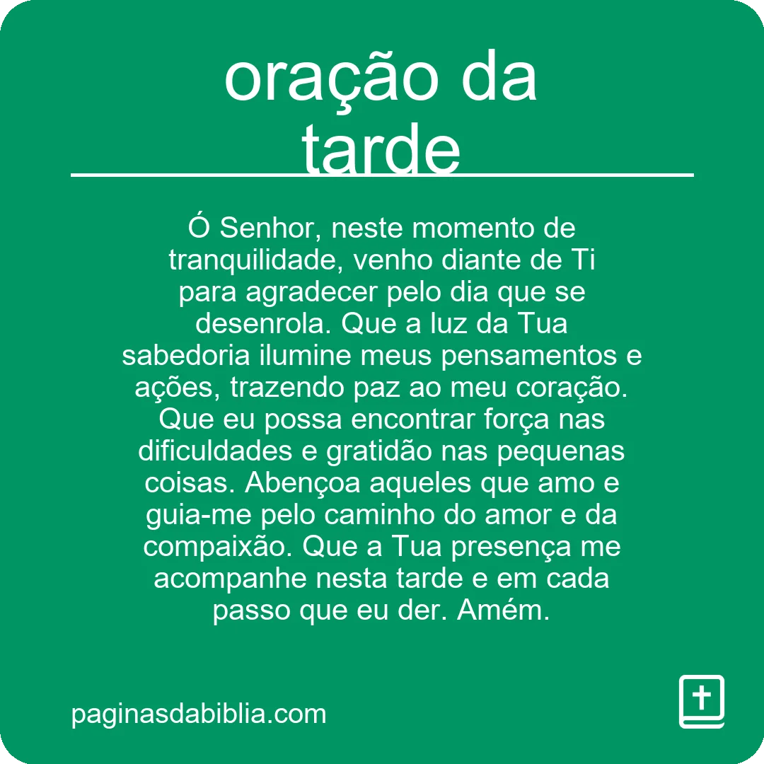 oração da tarde