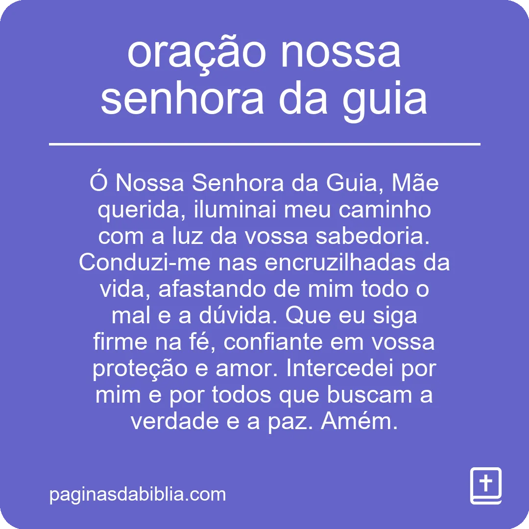 oração nossa senhora da guia