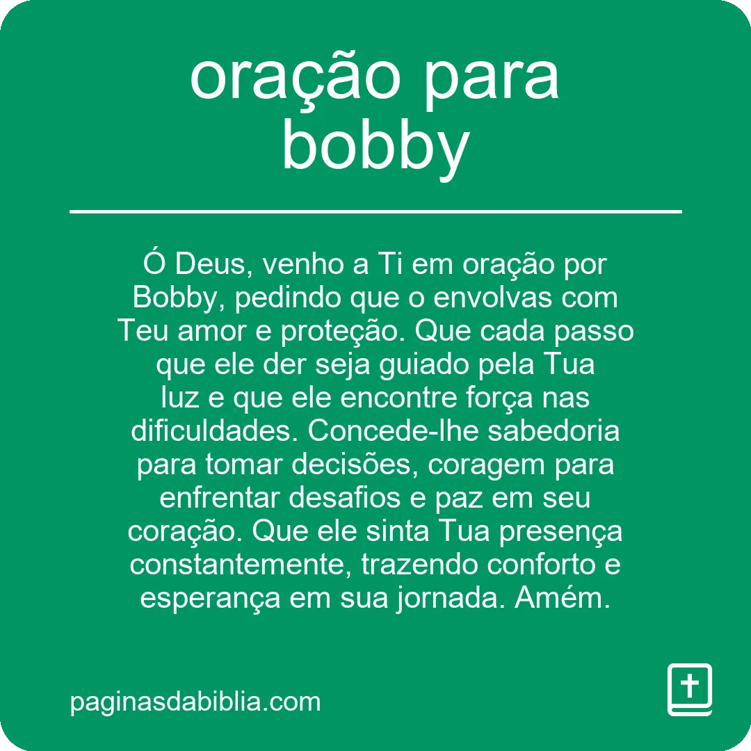 oração para bobby