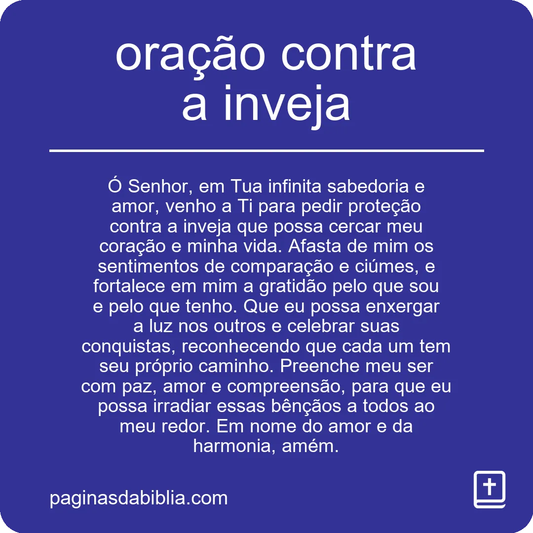 oração contra a inveja