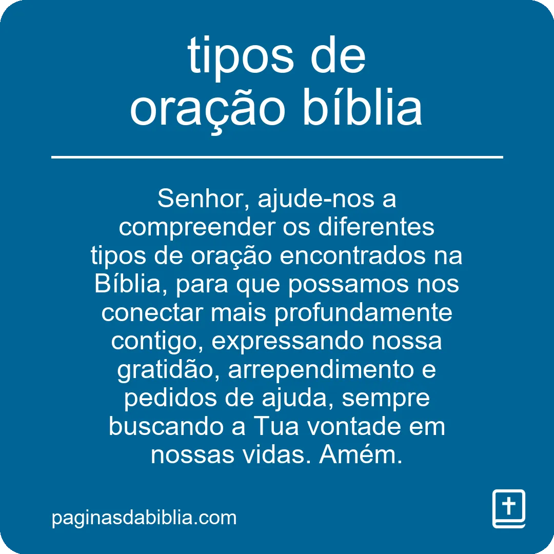 tipos de oração bíblia