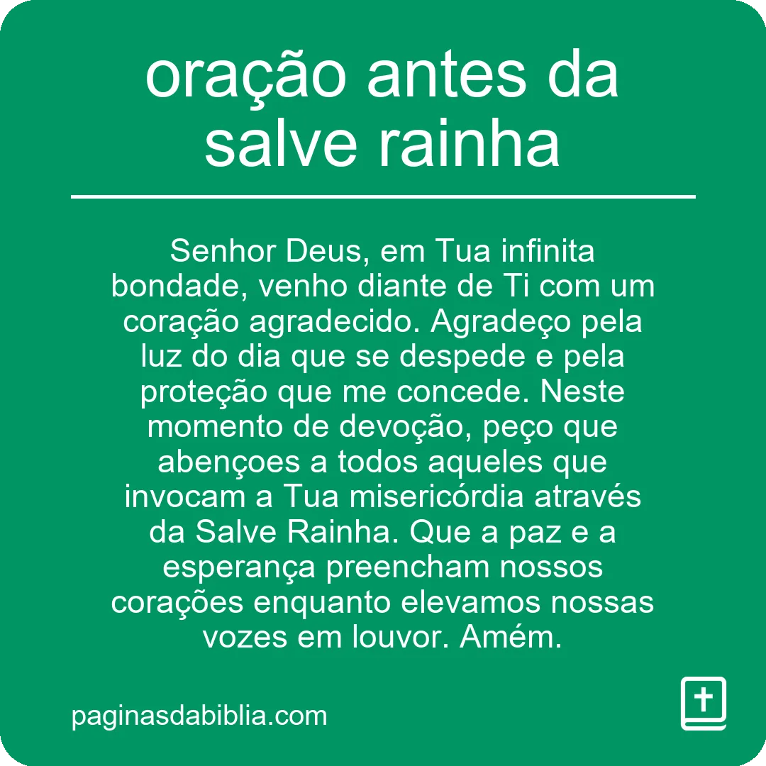 oração antes da salve rainha