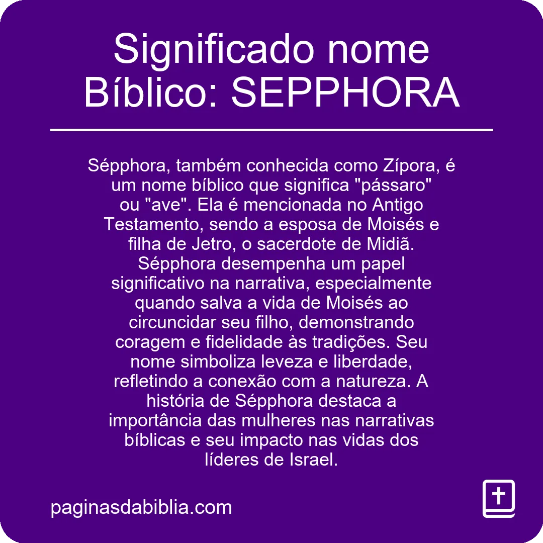 Significado nome Bíblico: SEPPHORA