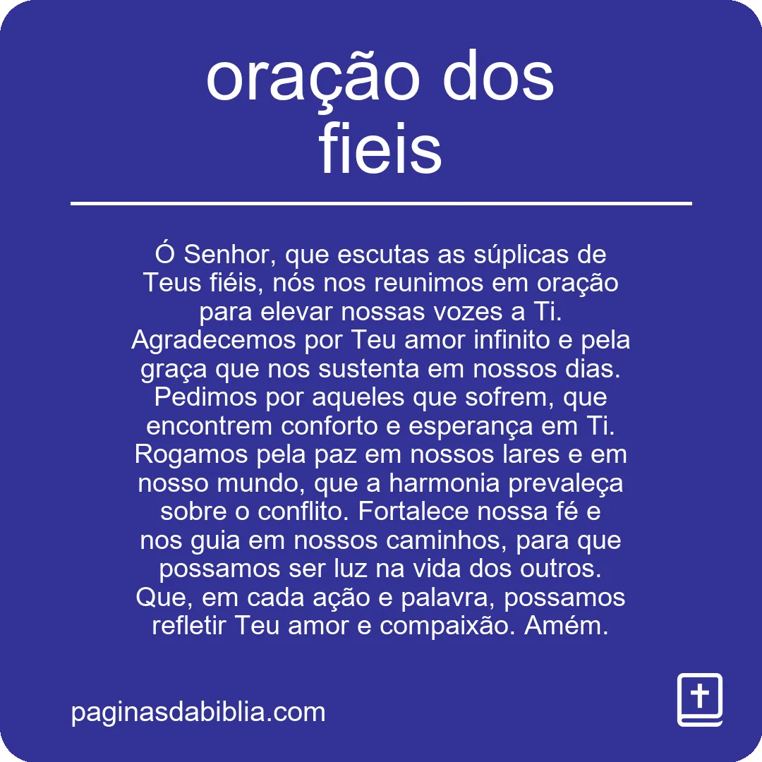 oração dos fieis