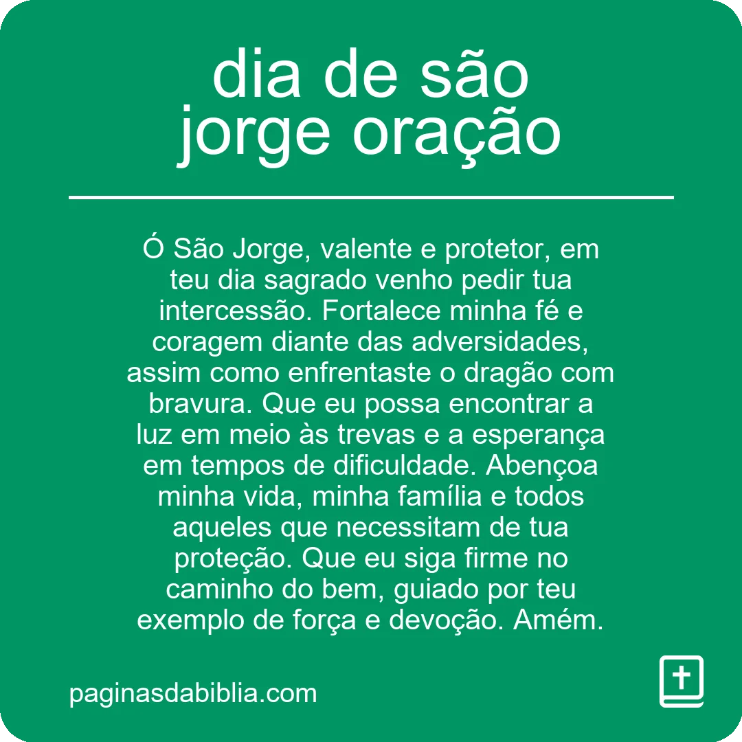 dia de são jorge oração