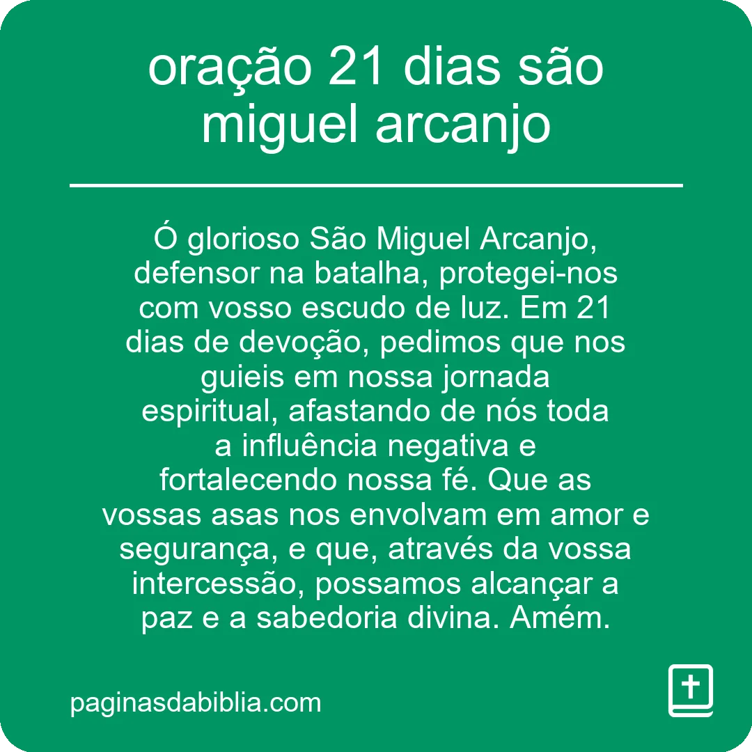 oração 21 dias são miguel arcanjo