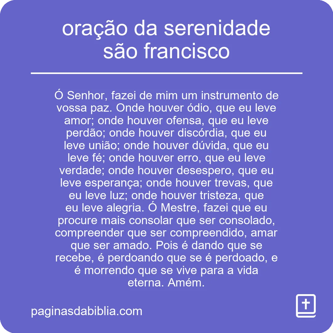 oração da serenidade são francisco