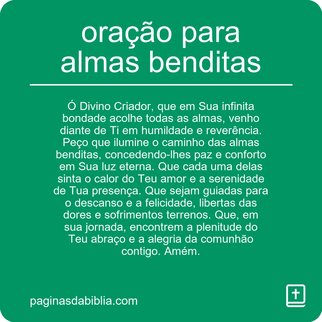 oração para almas benditas