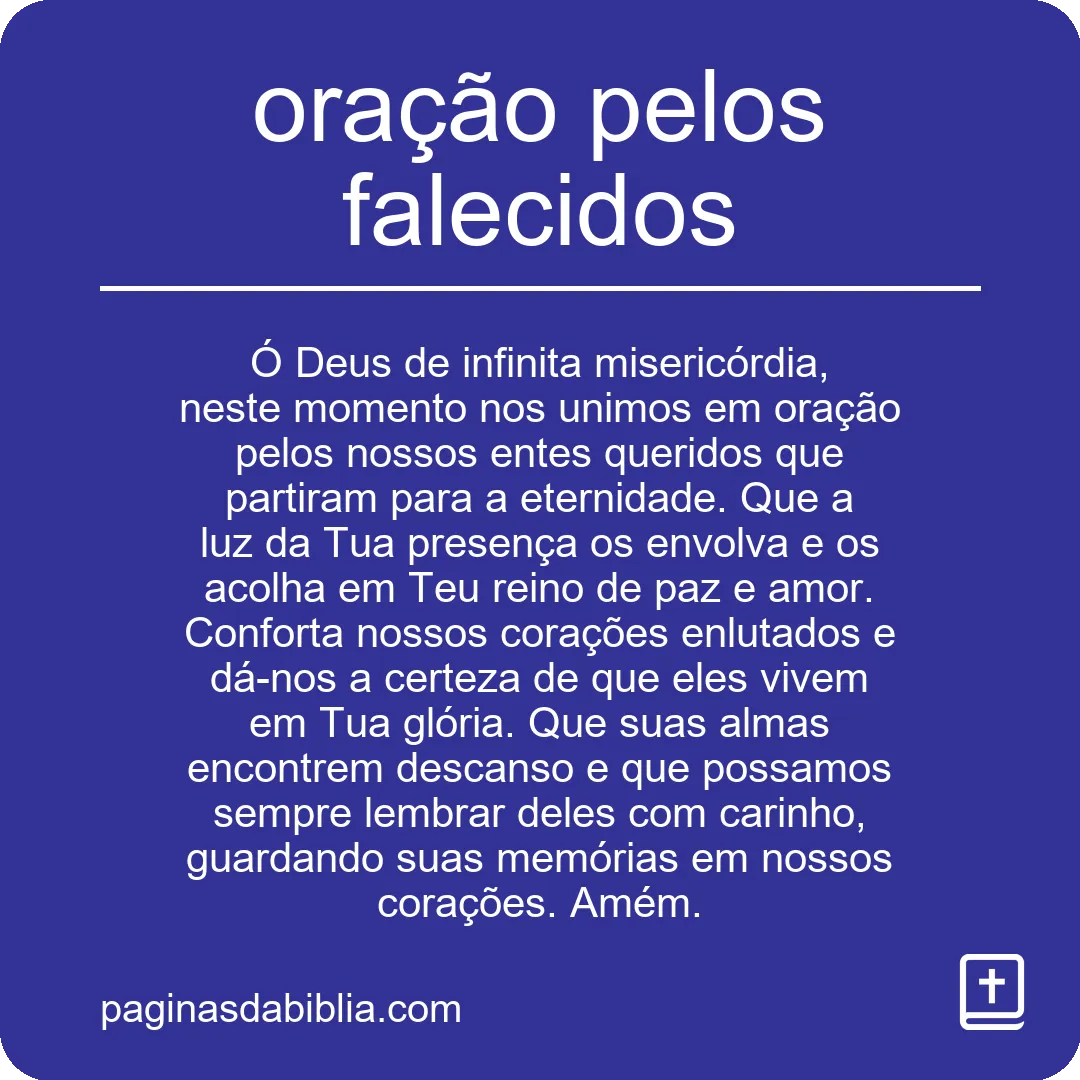 oração pelos falecidos