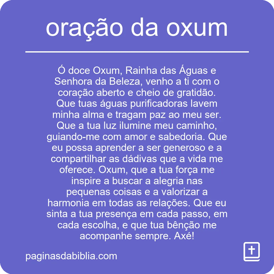 oração da oxum