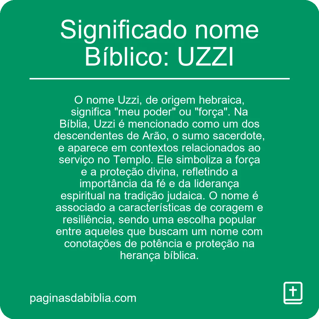 Significado nome Bíblico: UZZI