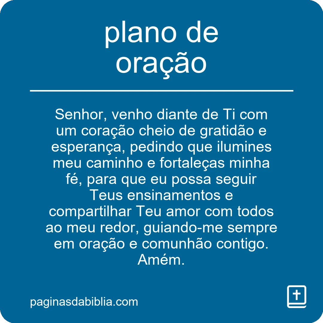 plano de oração