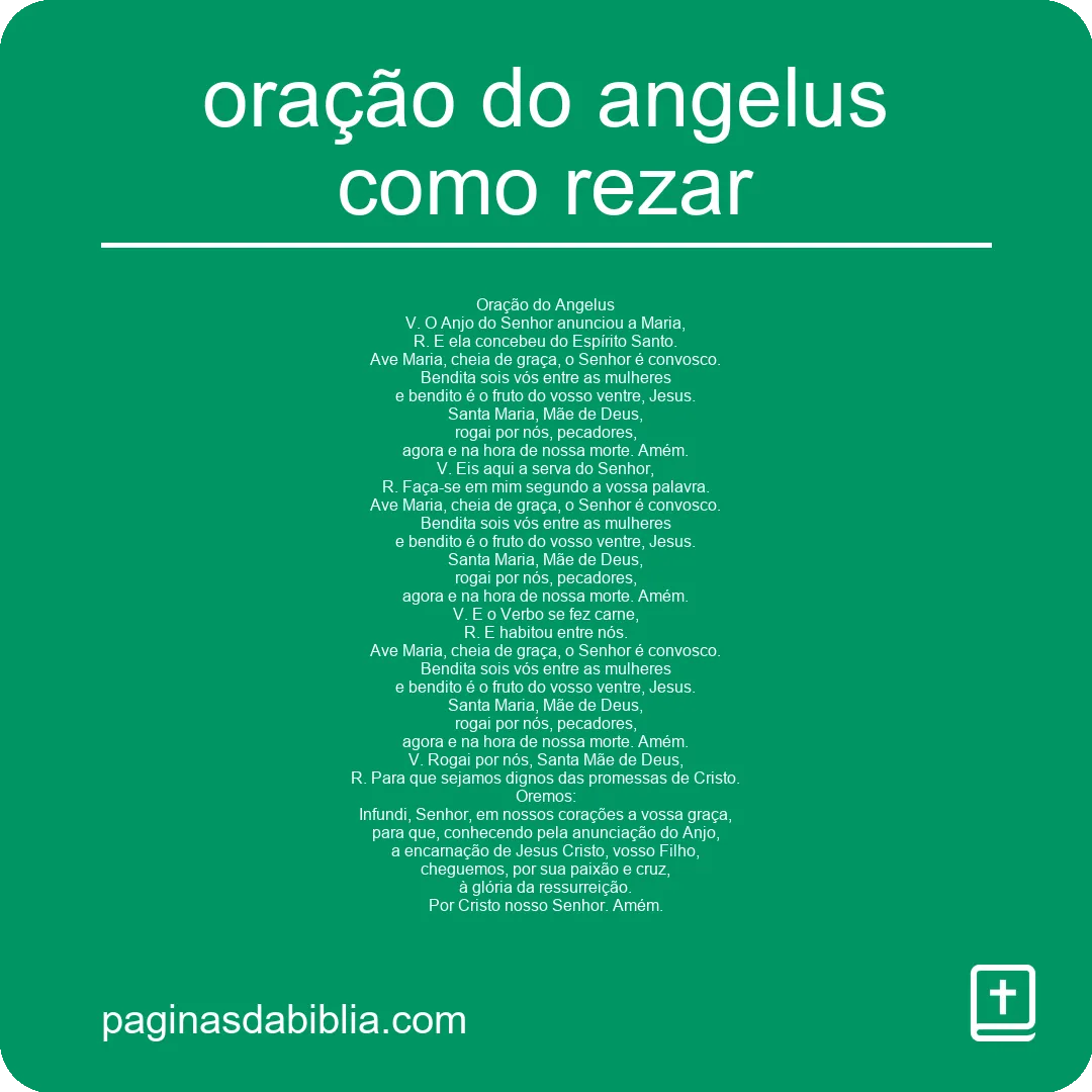 oração do angelus como rezar