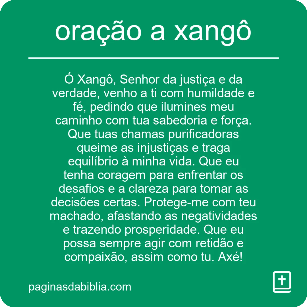 oração a xangô