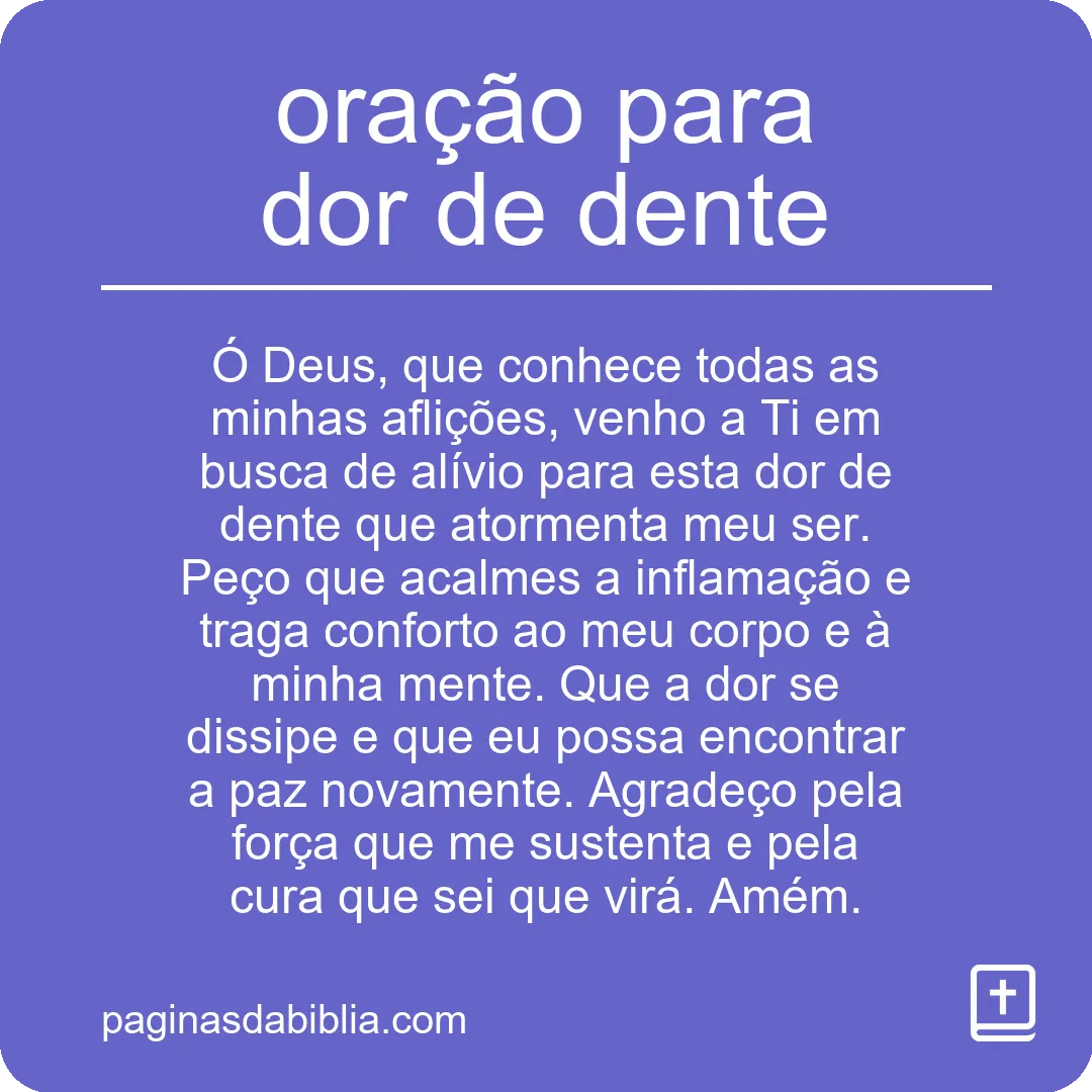 oração para dor de dente