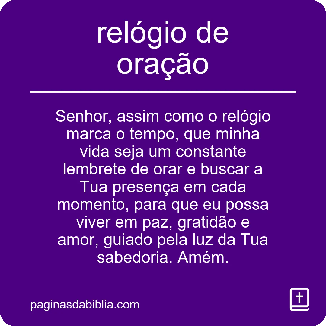 relógio de oração