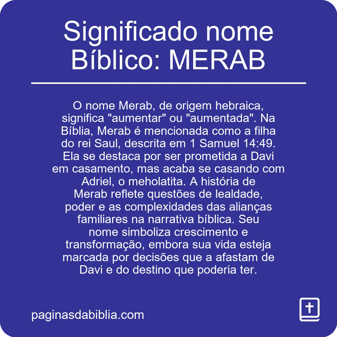 Significado nome Bíblico: MERAB