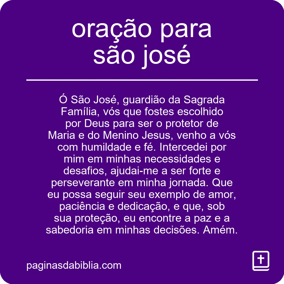 oração para são josé