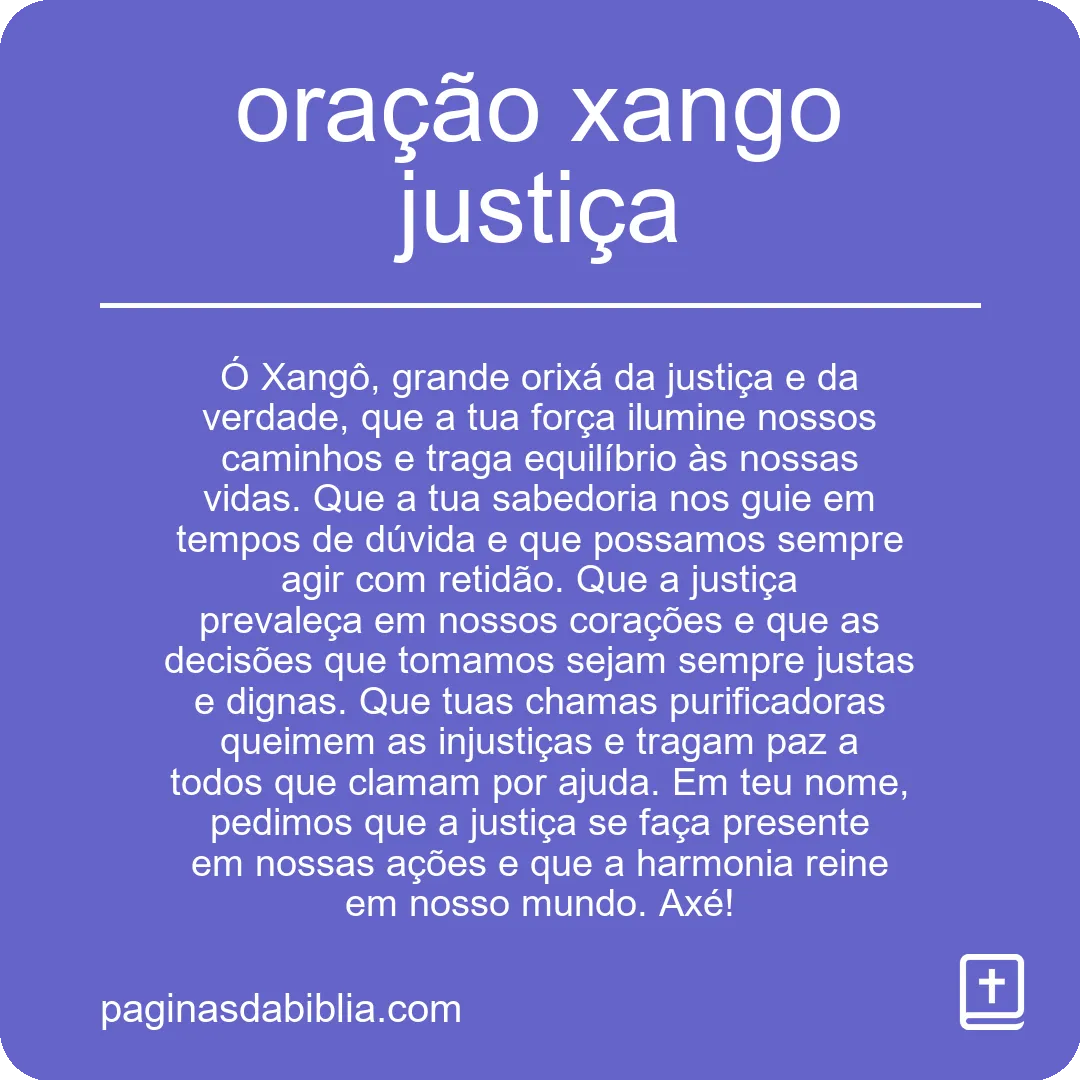 oração xango justiça