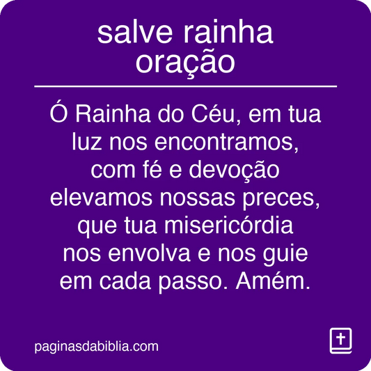 salve rainha oração