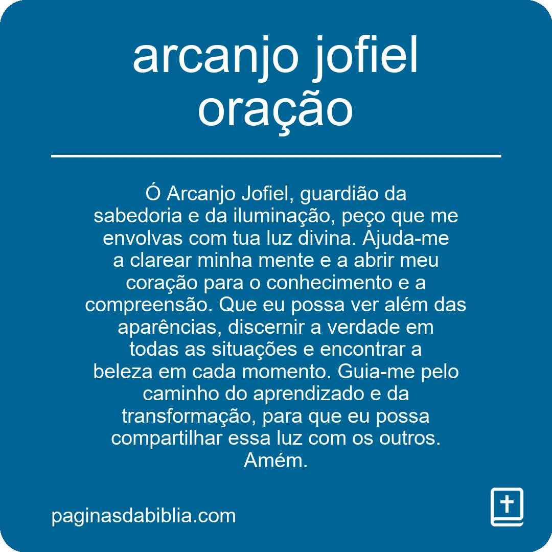 arcanjo jofiel oração