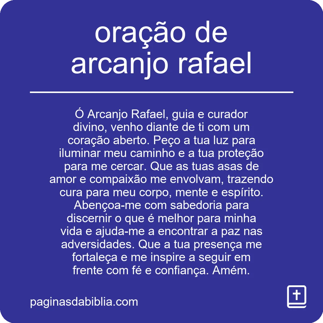 oração de arcanjo rafael