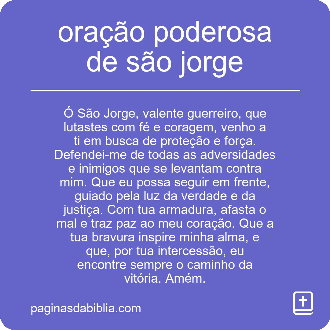 oração poderosa de são jorge