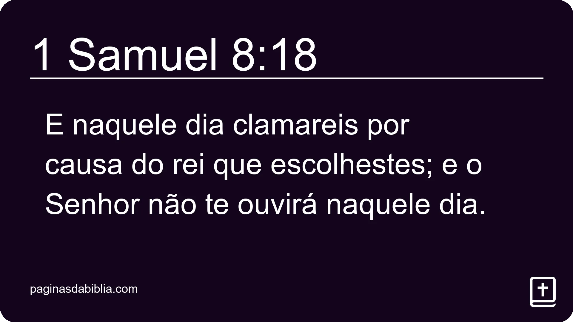 1 Samuel 8:18