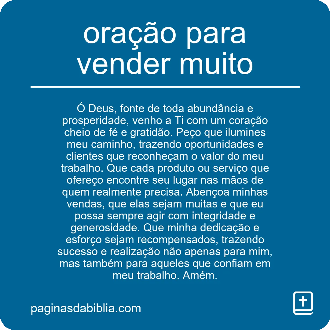 oração para vender muito