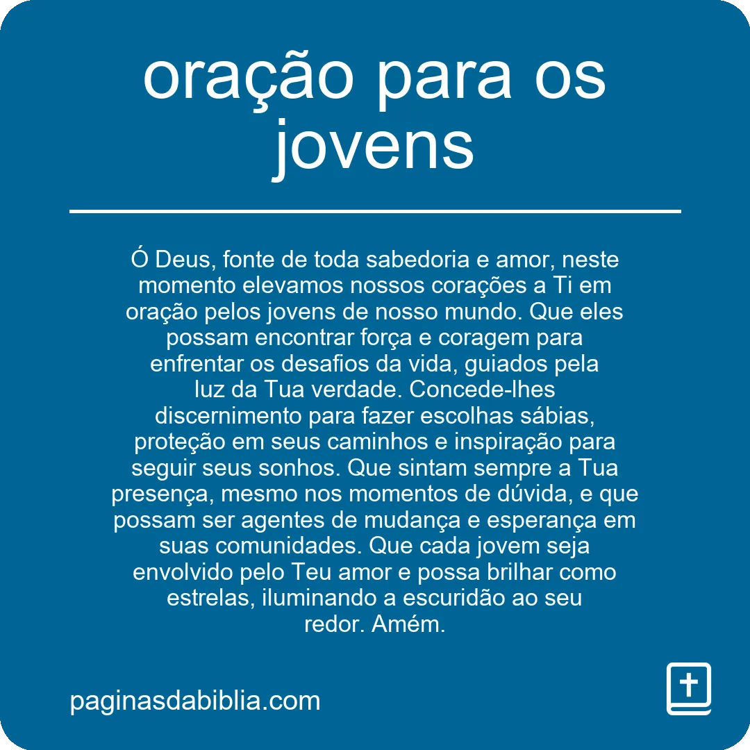 oração para os jovens