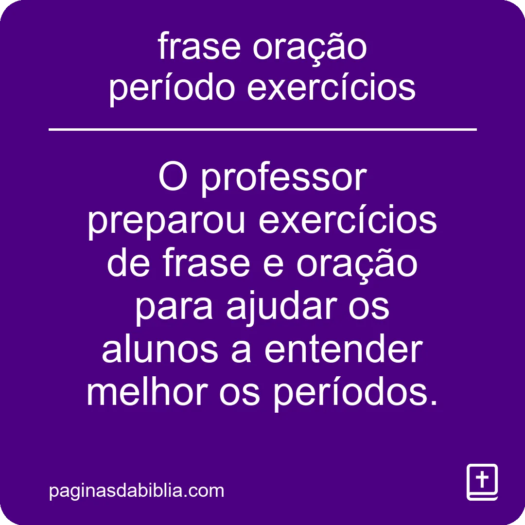 frase oração período exercícios