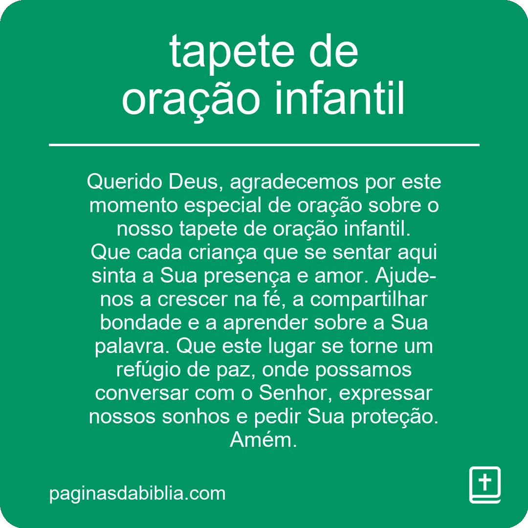 tapete de oração infantil