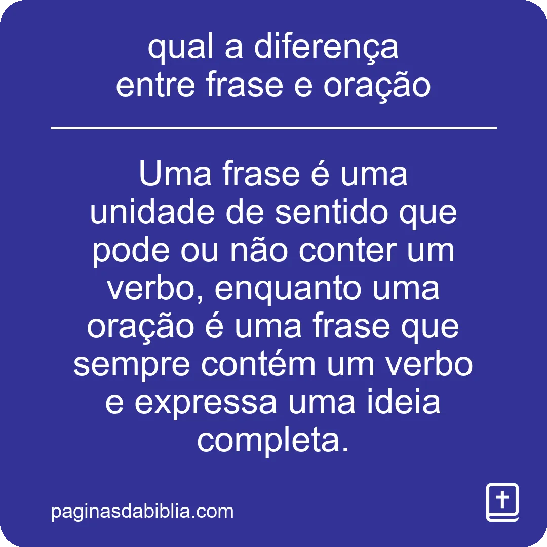 qual a diferença entre frase e oração