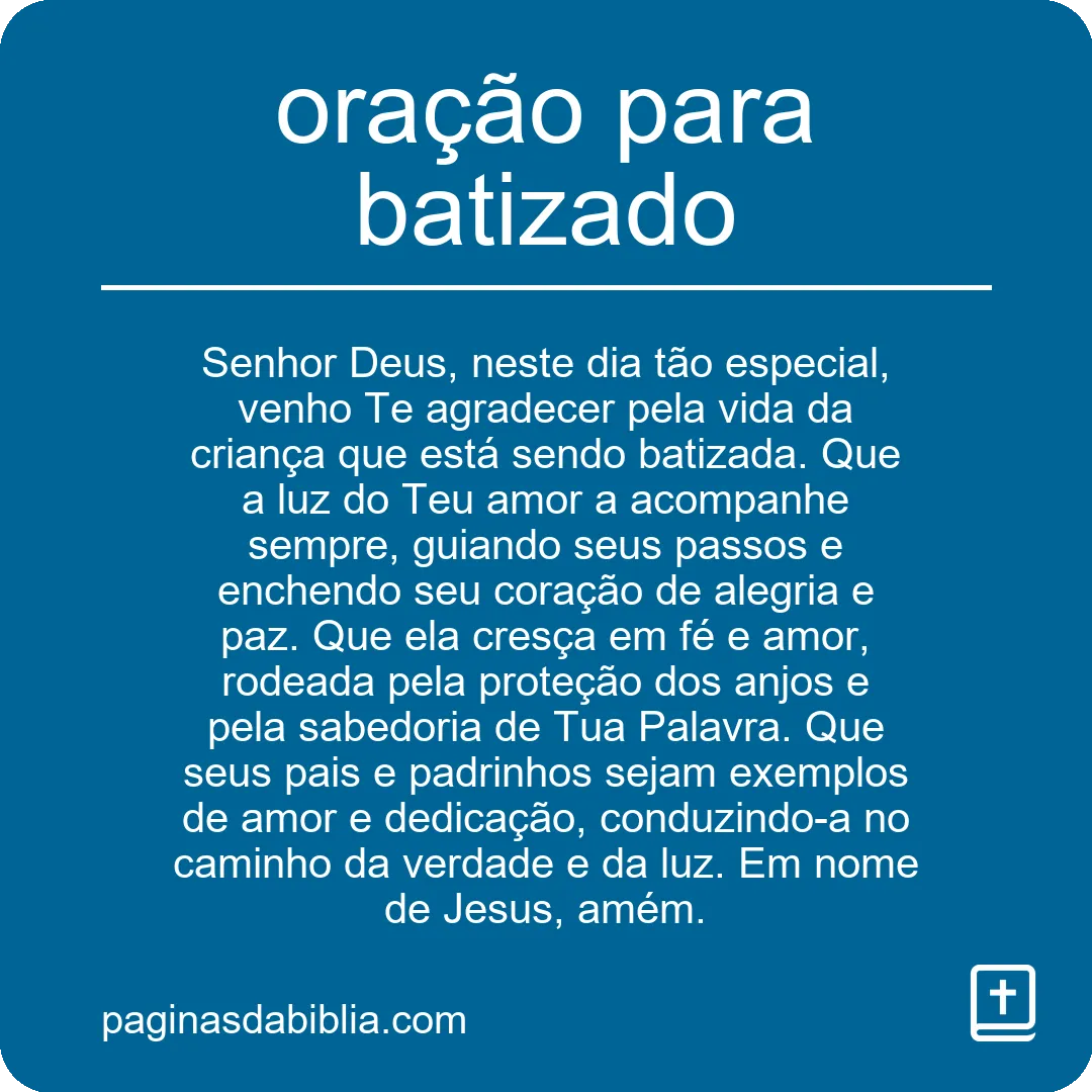 oração para batizado