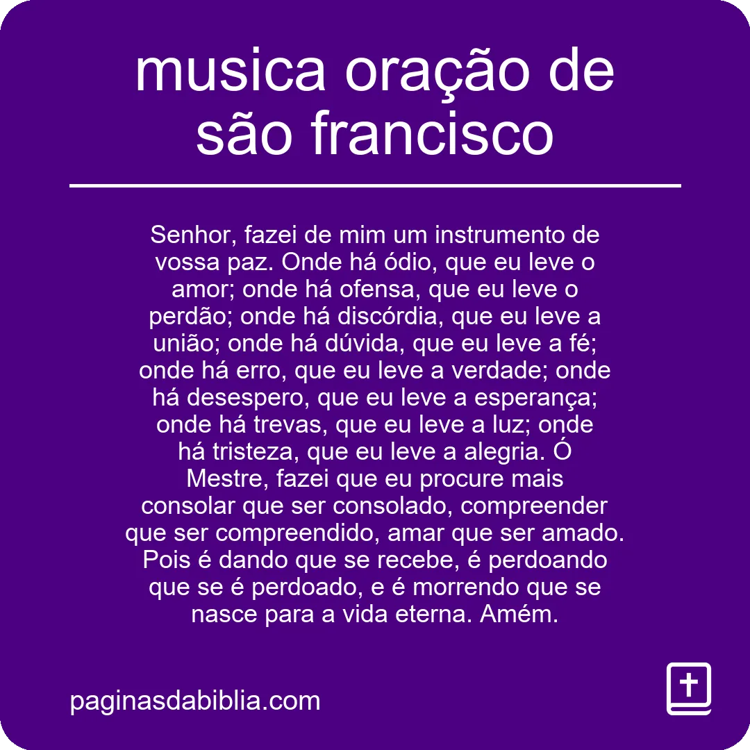 musica oração de são francisco