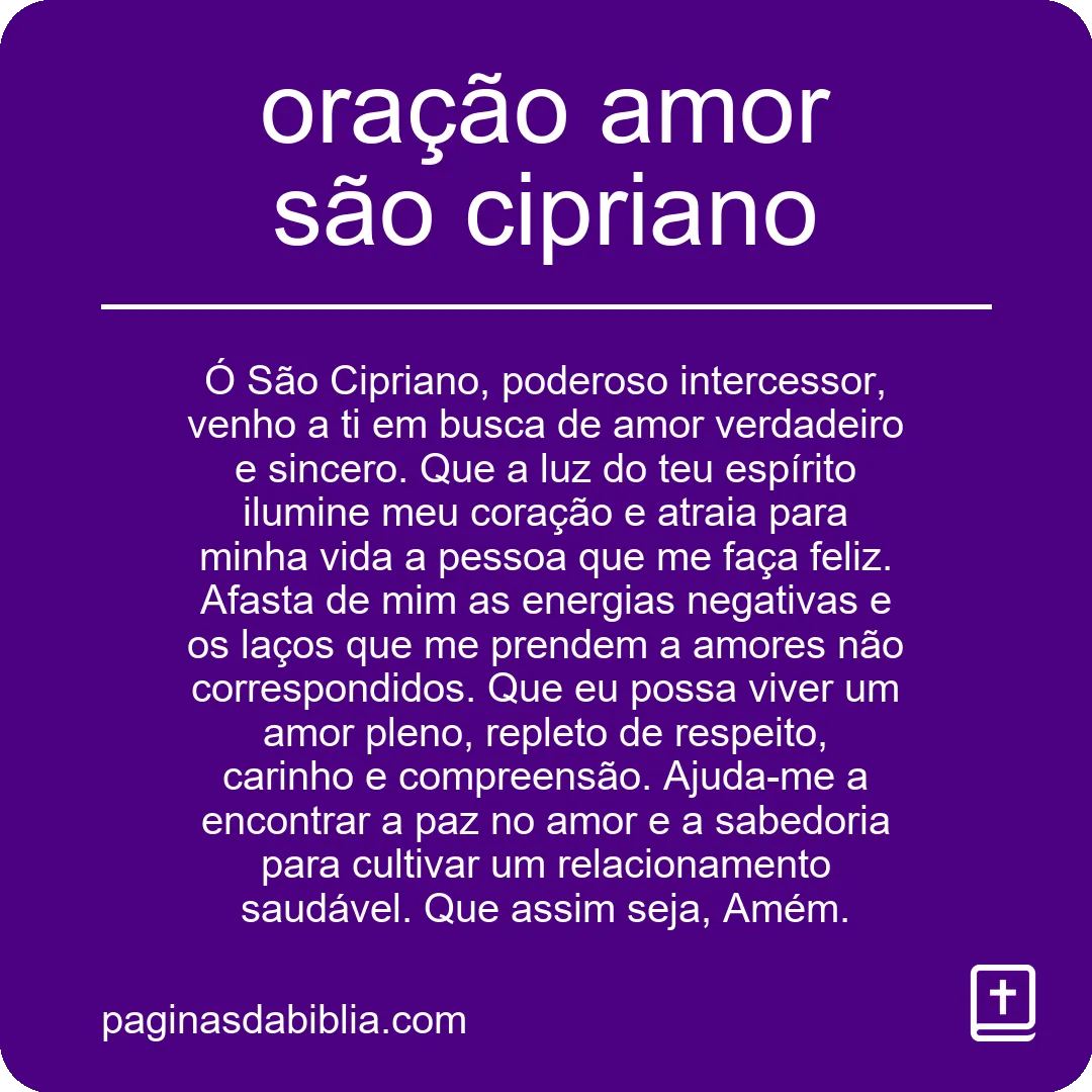 oração amor são cipriano